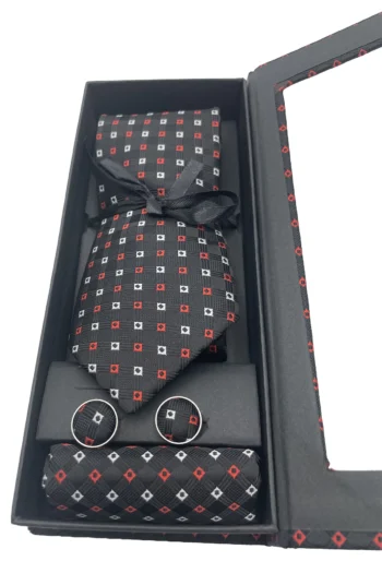 Caja regalo unico pack corbata pañuelo gemelos Luis