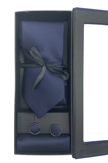 Set 3 piezas corbata pañuelo gemelos modelo Leo