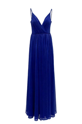Vestido largo color azul brillante modelo Aitana