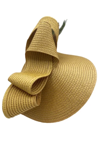 Tocado amarillo modelo Afrodita con plumas diseño unico