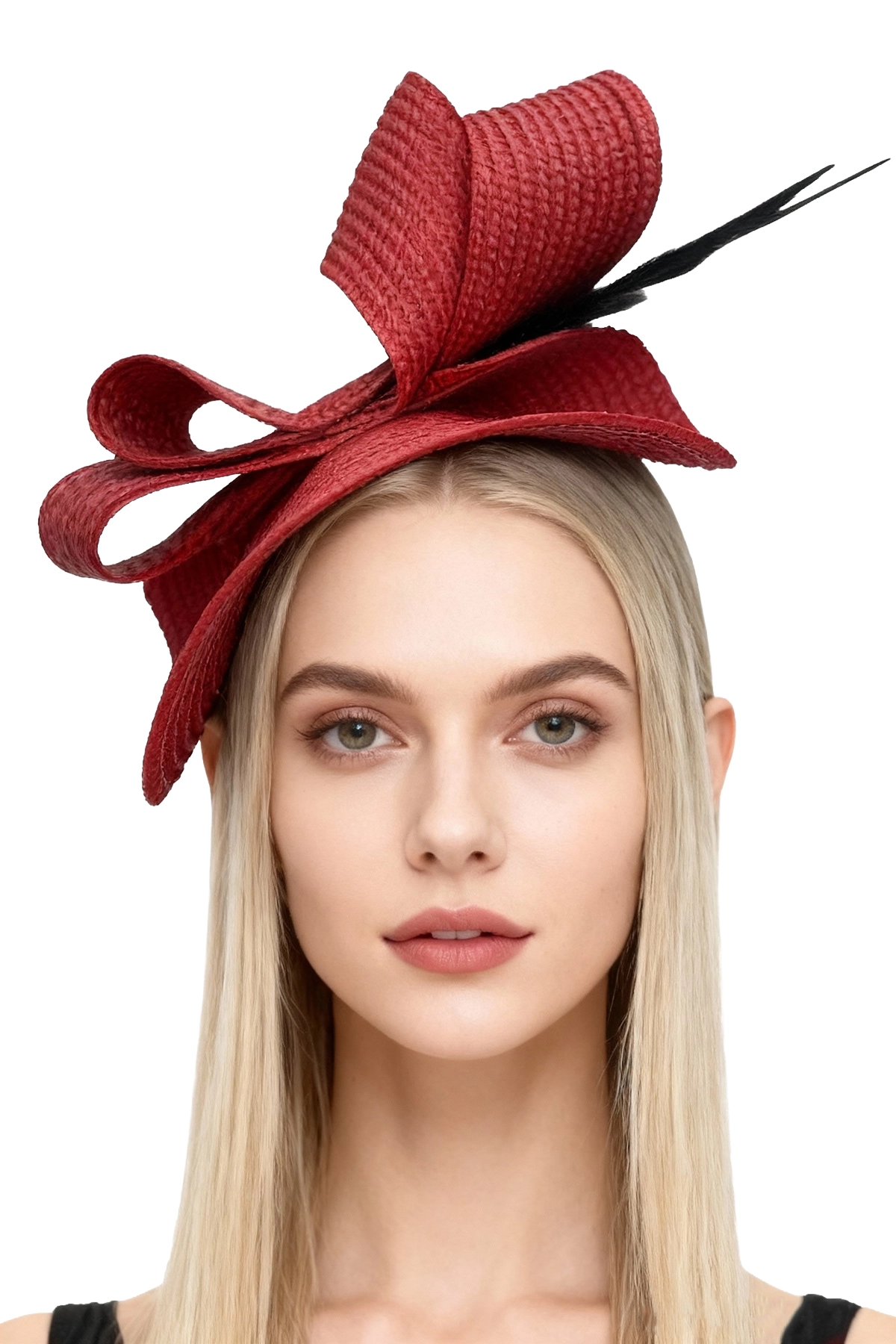 Tocado fuccia modelo Florida con plumas